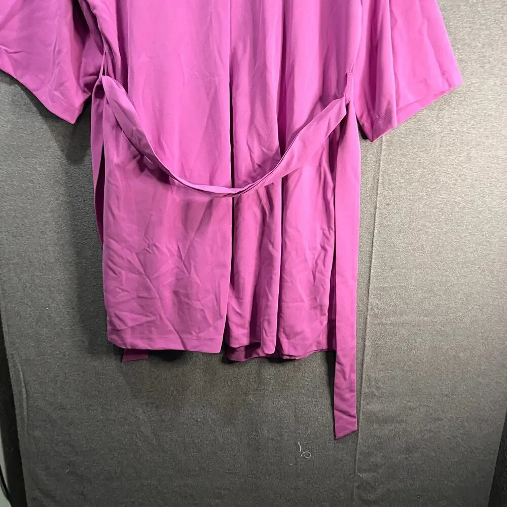 Girl With Curves Petite 3/4Sleeve Wrap Coat with Tie Wa Radiant Orchid Petite 1X